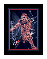 Houston Texans Neon Player Framed - 12"x16"