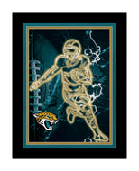Jacksonville Jaguars Neon Player Framed - 12"x16"