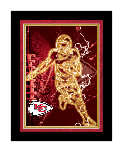 Kansas City Chiefs Neon Player Framed - 12