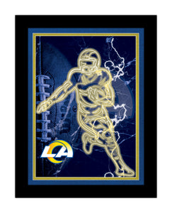 Los Angeles Rams Neon Player Framed - 12"x16"