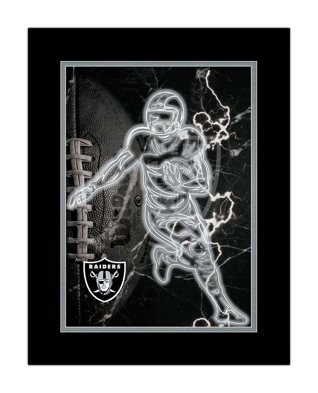 Las Vegas Raiders Neon Player Framed - 12