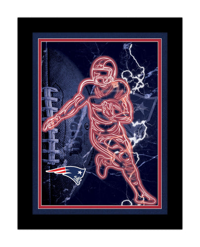 New England Patriots Neon Player Framed - 12