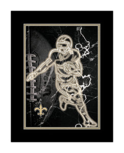 New Orleans Saints Neon Player Framed - 12"x16"