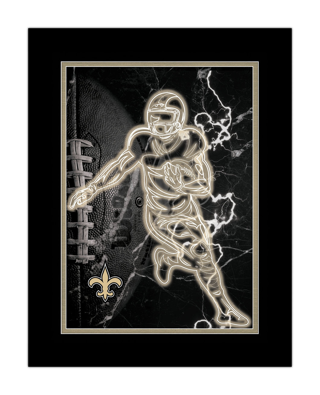 New Orleans Saints Neon Player Framed - 12