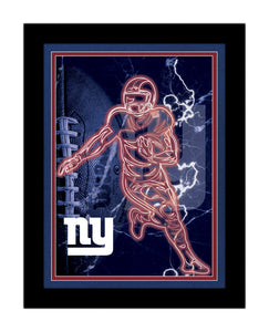 New York Giants Neon Player Framed - 12"x16"