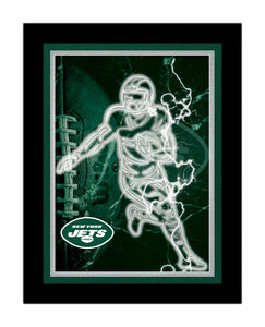  New York Jets Neon Player Framed - 12"x16"