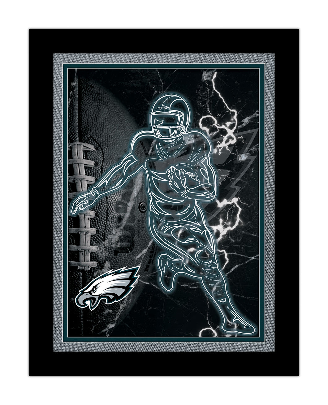 Philadelphia Eagles Neon Player Framed - 12