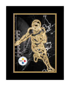 Pittsburgh Steelers Neon Player Framed - 12"x16"