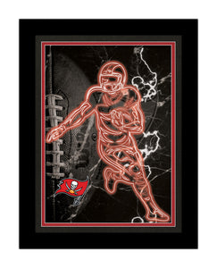 Tampa Bay Buccaneers Neon Player Framed - 12"x16"