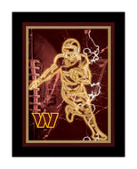 Washington Commanders Neon Player Framed - 12"x16"