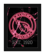 Arizona Cardinals Neon Circle Logo Framed - 12"x16"