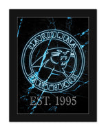 Carolina Panthers Neon Circle Logo Framed - 12"x16"