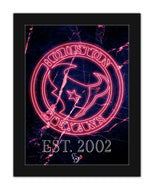Houston Texans Neon Circle Logo Framed - 12"x16"
