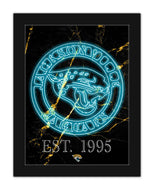Jacksonville Jaguars Neon Circle Logo Framed - 12"x16"