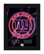 New York Giants Neon Circle Logo Framed - 12"x16"