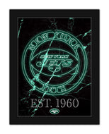 New York Jets Neon Circle Logo Framed - 12"x16"