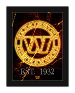 Washington Commanders Neon Circle Logo Framed - 12"x16"