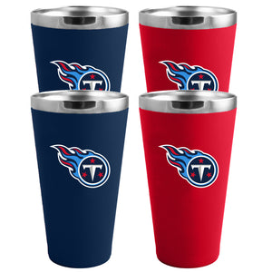 Tennessee Titans 4-Pack Matte Color Stainless Steel Pint Glass Set