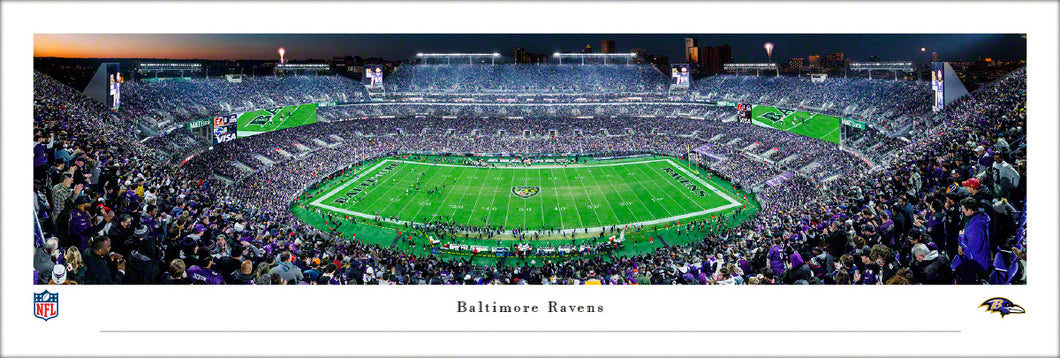 Baltimore Ravens M&T Bank Stadium 50 Yard Line Panoramic Picture Night Game