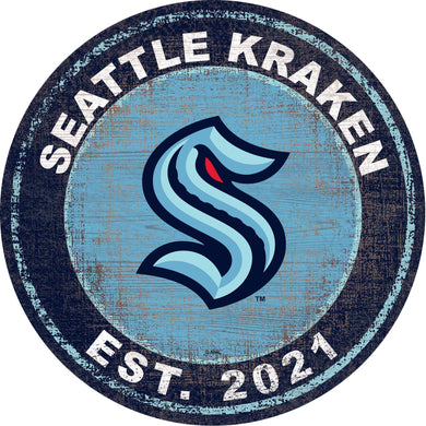 Seattle Kraken Heritage Logo Wood Sign - 24