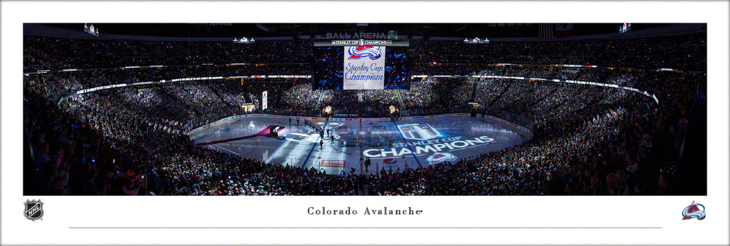 Colorado Avalanche Banner Raising Ball Arena Panoramic Picture