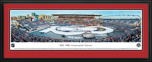 Framed, double red-matted panorama 2017 Centennial Classic Maple Leafs vs. Red Wings - Sports Fanz