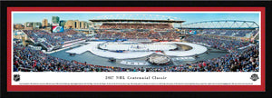 Framed, red-matted panorama 2017 Centennial Classic Maple Leafs vs. Red Wings - Sports Fanz