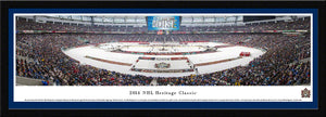 NHL fan gear framed, blue-matted panorama 2014 Heritage Classic Senators vs. Canucks - Sports Fanz