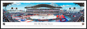NHL fan gear black framed panorama 2016 Heritage Classic Oilers vs. Jets - Sports Fanz