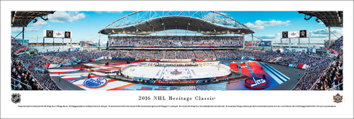 NHL fan gear unframed panorama 2016 Heritage Classic Oilers vs. Jets - Sports Fanz