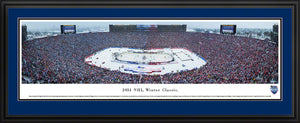 Framed, double blue matte panorama 2014 Winter Classic Maple Leafs vs. Red Wings - Sports Fanz