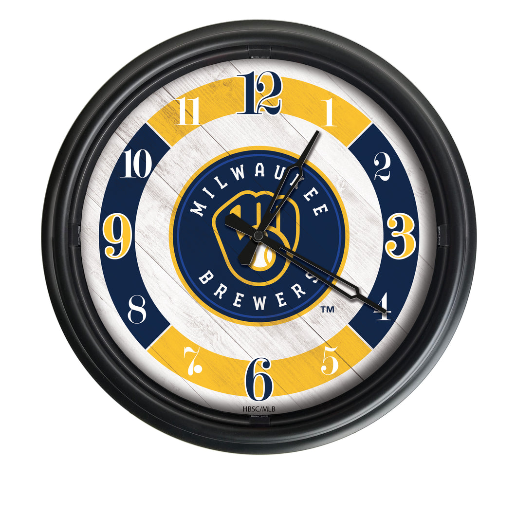 Milwaukee Brewers Indoor/Outdoor LED Wall Clock