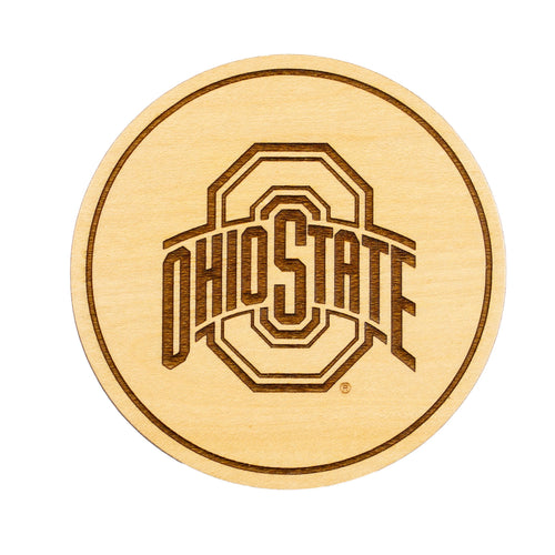 Ohio State Buckeyes Maple Coaster Set