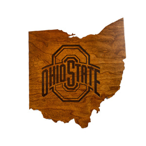 Ohio State - Wall Hanging - State Map - Athletic Logo - Standard Size