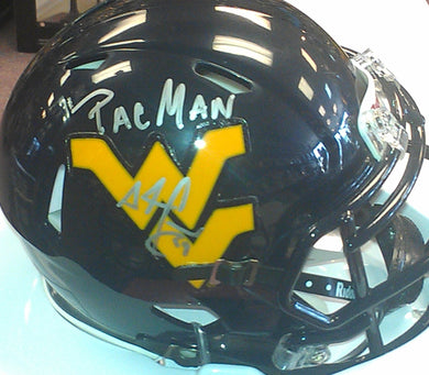 Football memorabilia Adam Jones WVU signed mini helmet from Sports Fanz