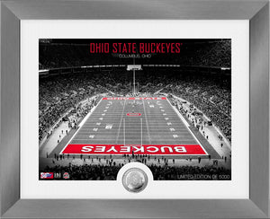 Ohio State Buckeyes Art Deco Stadium Silver Coin Photo Mint