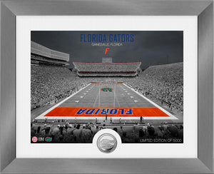 Florida Gators Art Deco Stadium Silver Coin Photo Mint