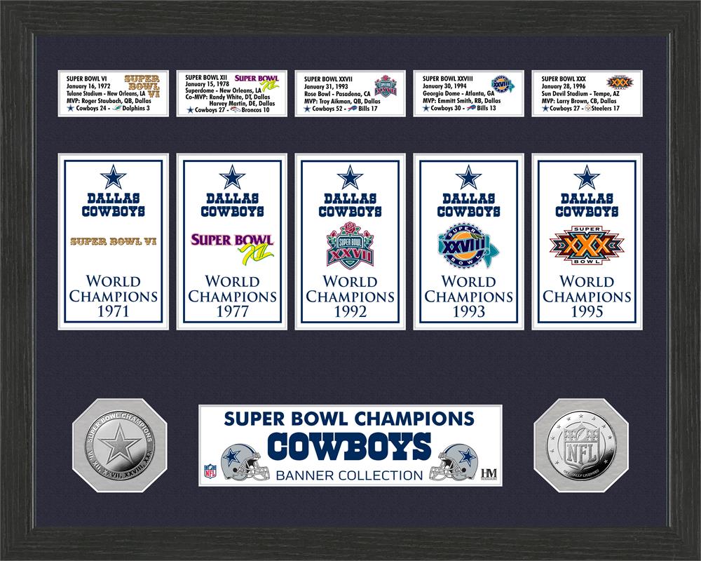 Dallas Cowboys Super Bowl Champions Banner Collection Photo Mint