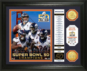 Denver Broncos Super Bowl 50 Champions "Banner" Bronze Coin Photo Mint