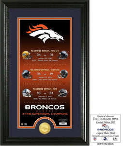 Denver Broncos Legacy Bronze Coin Photo Mint