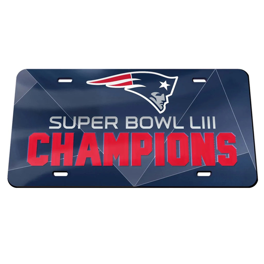 New England Patriots Super Bowl 53 Champions Acrylic License Plate – Sports  Fanz