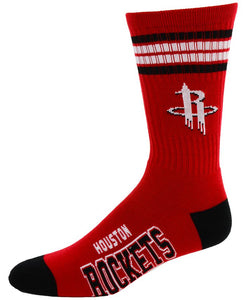 Houston Rockets - 4 Stripe Deuce Crew Socks