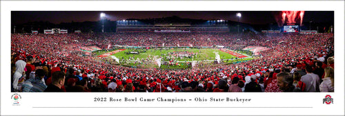 Ohio State Buckeyes 2022 Rose Bowl Champions Panoramic Picture