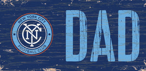 New York City FC Dad Wood Sign - 6"x12"