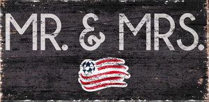 New England Revolution Mr. & Mrs. Wood Sign - 6"x12"