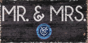 New York City FC Mr. & Mrs. Wood Sign - 6"x12"