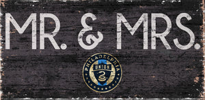 Philadelphia Union Mr. & Mrs. Wood Sign - 6"x12"
