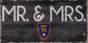 Real Salt Lake Mr. & Mrs. Wood Sign - 6"x12"