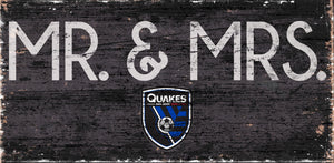 San Jose Earthquakes Mr. & Mrs. Wood Sign - 6"x12"