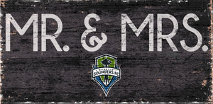 Seattle Sounders Mr. & Mrs. Wood Sign - 6"x12"